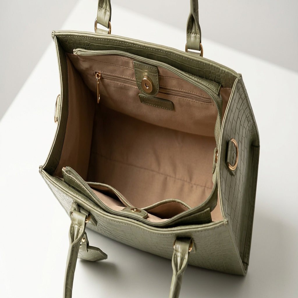 SORAVEA Elsa Top-handle, sage olive Top-handle, interior