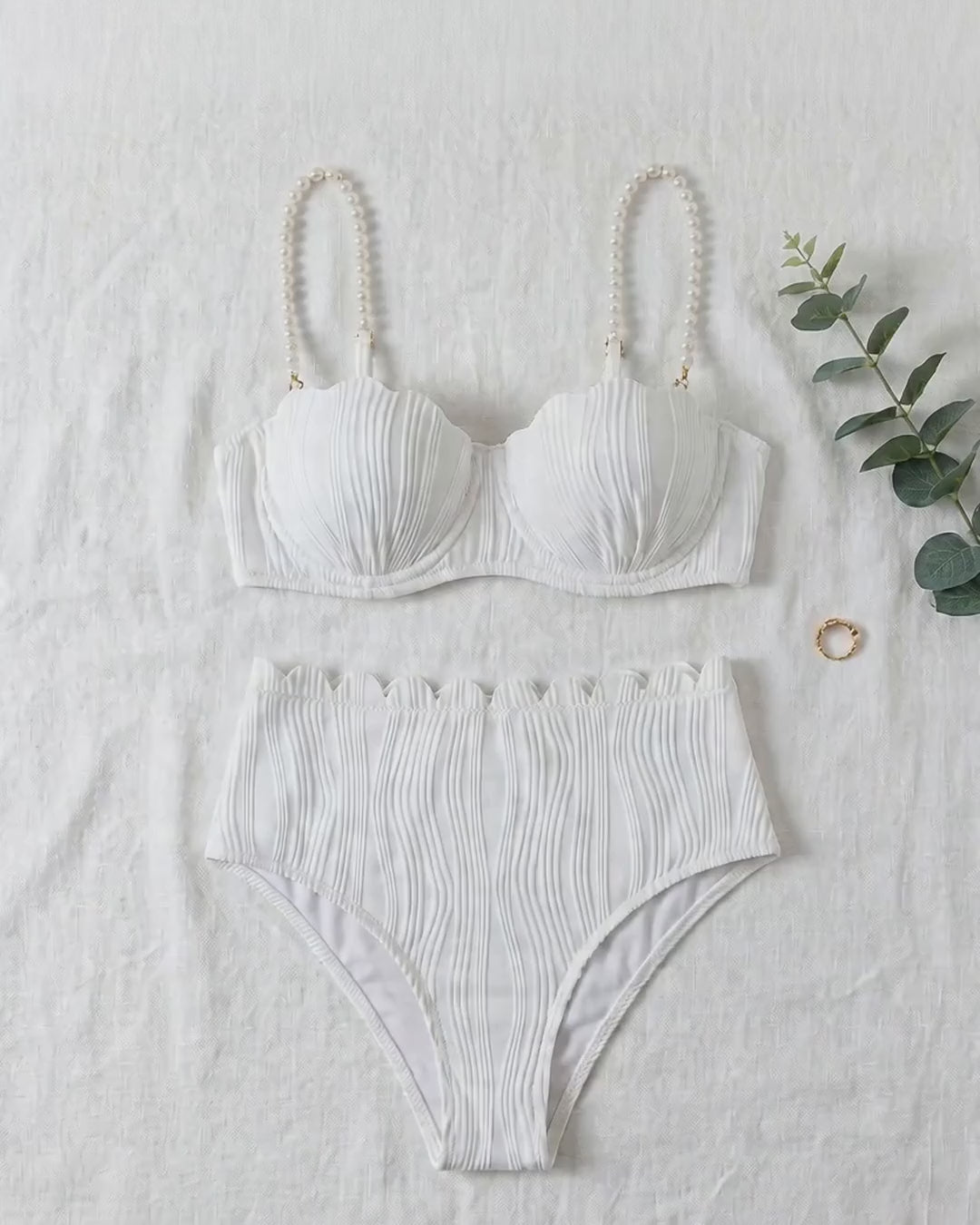 SORAVEA Edda sand linen cross-wrap co-ord set product showcase