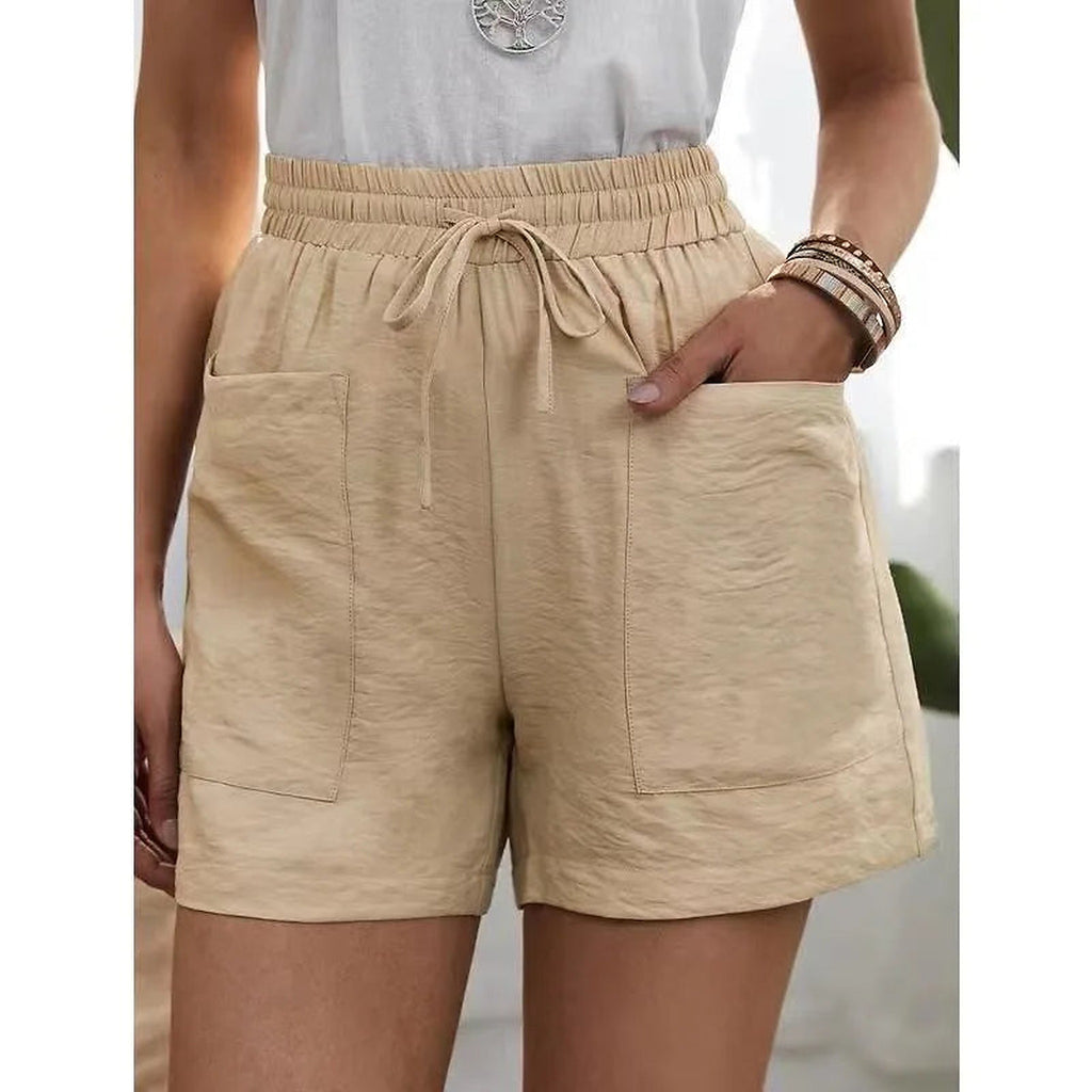 Hilde vida linne-shorts detaljbild