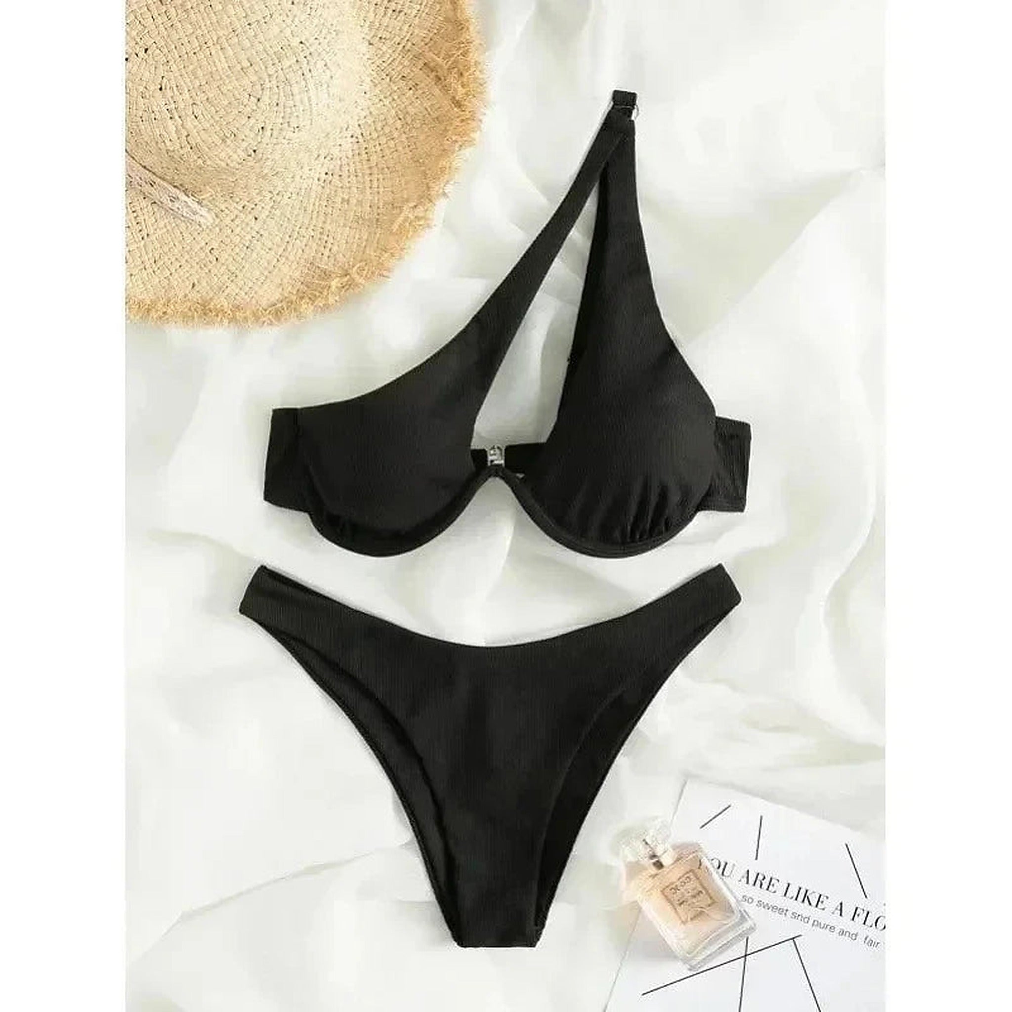 Vera asymmetrisk bygelbikini vit